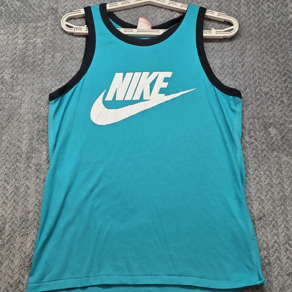 Nike Ace‎ Logo Rare Red Tag Tank Top Men's Small Teal Black Sleeveless